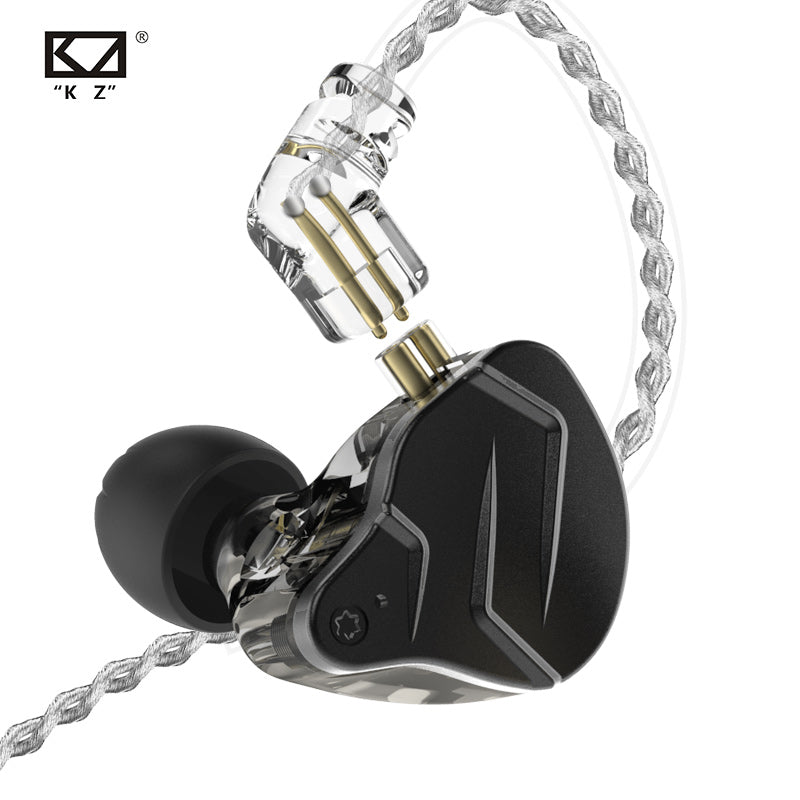 KZ ZSN Pro X Metal Headphones, 1BA+1DD Hybrid Technology, HIFI Bass, Monitor, Sport, with Noise Cancellation, Black 