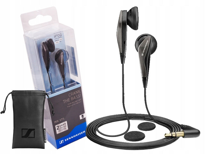 Sennheiser MX375 ,In Ear Cu Fir  stereo bass profund 3,5 mm sport HD,design ergonomic Negru