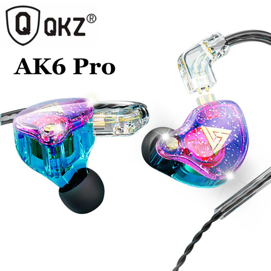 QKZ AK6 Pro 1DD,Bass,HI-RES Audio,Monitor,Sport,Noise Cancelling,Purple 