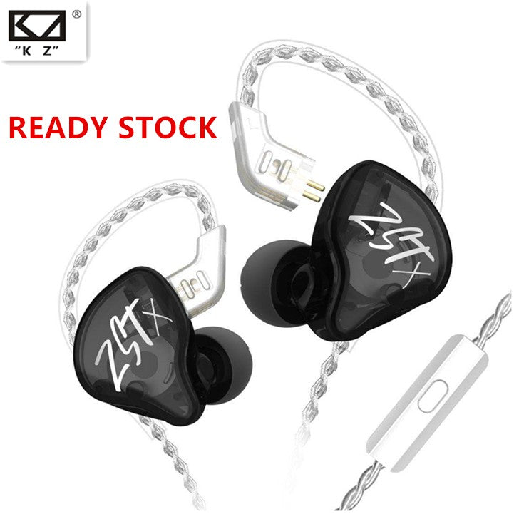 Casti KZ ZST X ,1BA+1DD ,Unitate hibrida ,intraauriculare ,HIFI Bass Sports , Microfon , Negru