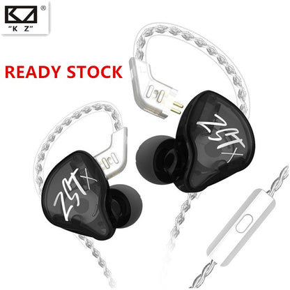 Casti KZ ZST X ,1BA+1DD ,Unitate hibrida ,intraauriculare ,HIFI Bass Sports , Microfon , Negru