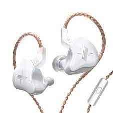 Casti KZ EDX 1DD jack 3.5 dinamice HIFI Bass Sport Anularea zgomotului Microfon apel, Alb