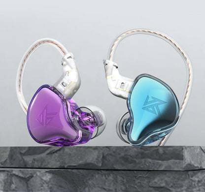 Casti KZ EDC Dinamic,bas HIFI,cu monitorizare in ureche,sport cu anulare a zgomotului,Microfon,Albastru/Violet